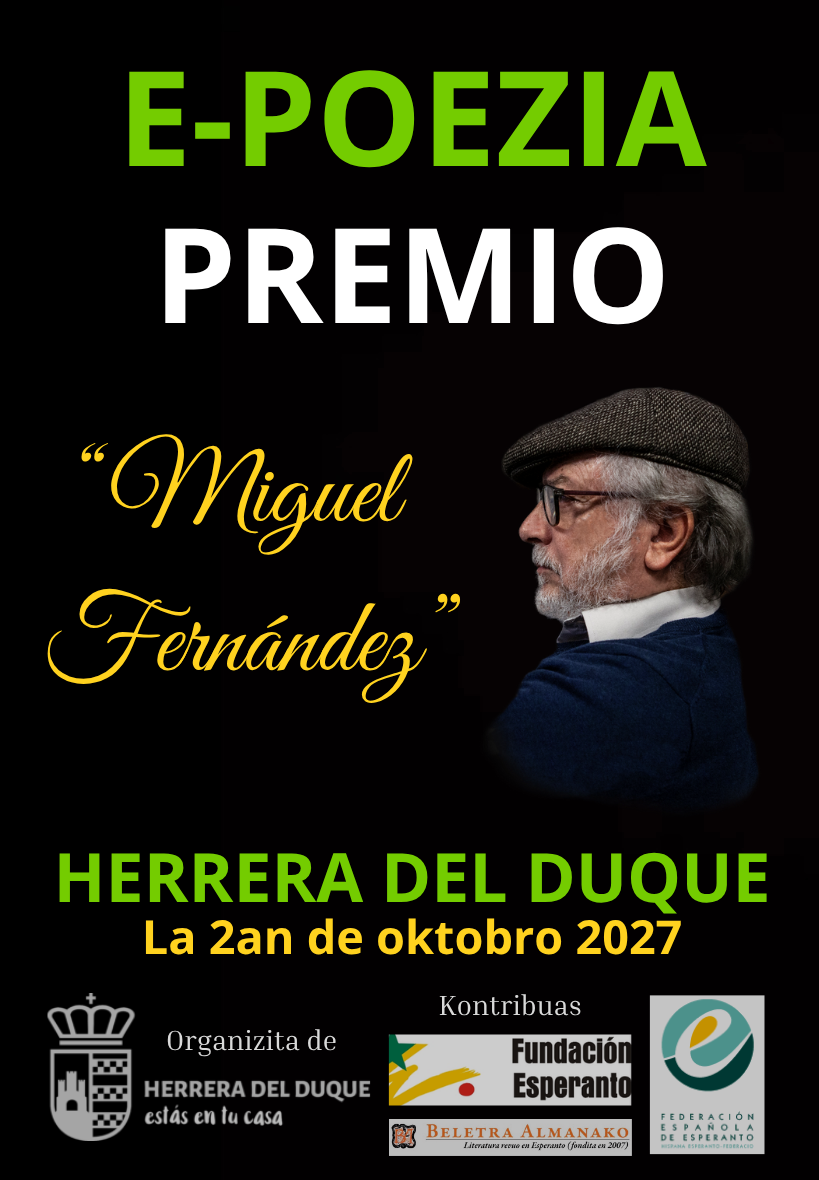 Premio de Esperanto-poezio “Miguel Fernández”, kunvokita de la magistrato de Herrera del Duque